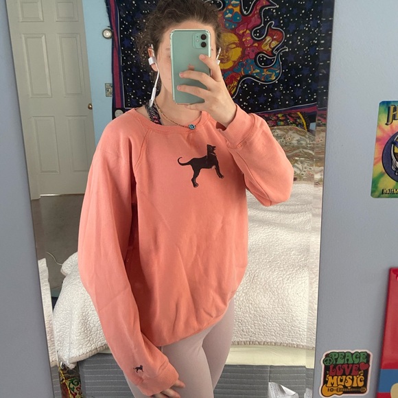 Coral pink Black Dog sweater - Picture 1 of 4